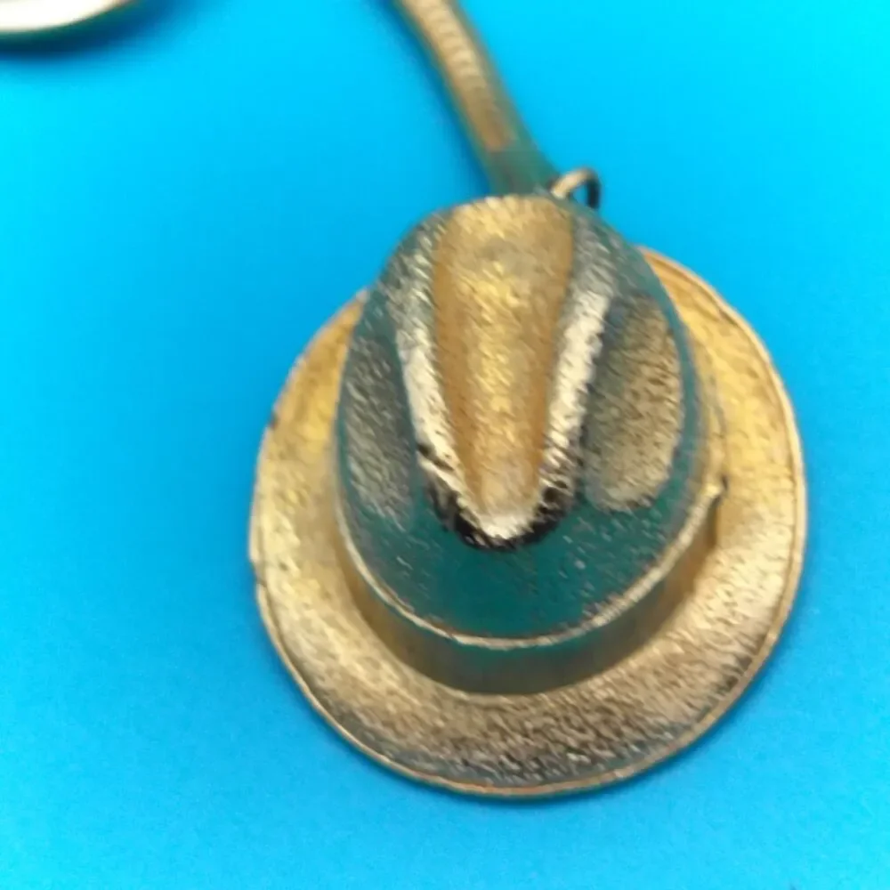 Stetson Keychain Gold-Tone Metal Lobster Clasp Fedora Hat